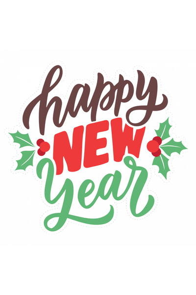 INOVATIX Set of 8 pieces, Sticker Happy new year, INOVATIX®. 6 cm