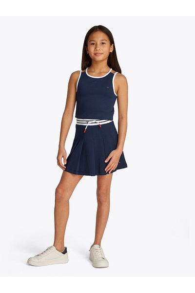 Tommy Hilfiger Girls Dark Night Navy Contrast Binding Tank Top
