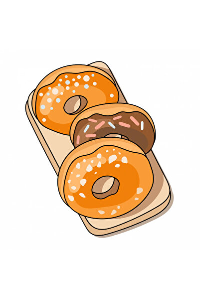 INOVATIX Set de 8 autocolante cu gogoși de ciocolată și vanilie, INOVATIX®. 6 cm