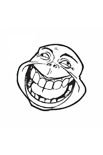 INOVATIX Set de 8 autocolante Meme Troll cu zâmbet larg, INOVATIX®. 6 cm