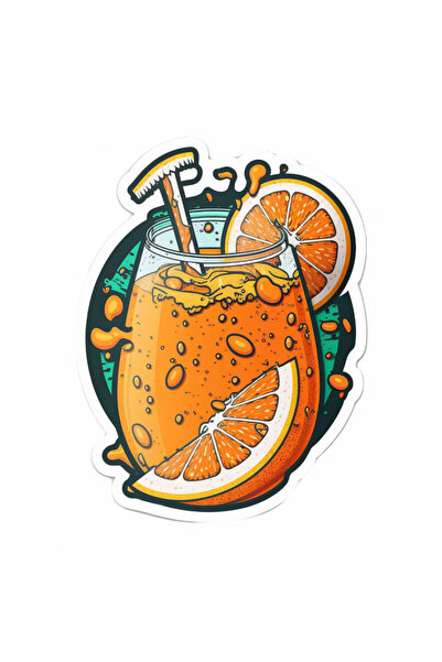 INOVATIX Set de 8 piese, Sticker Pahar cu suc de portocale și pai, INOVATIX®....