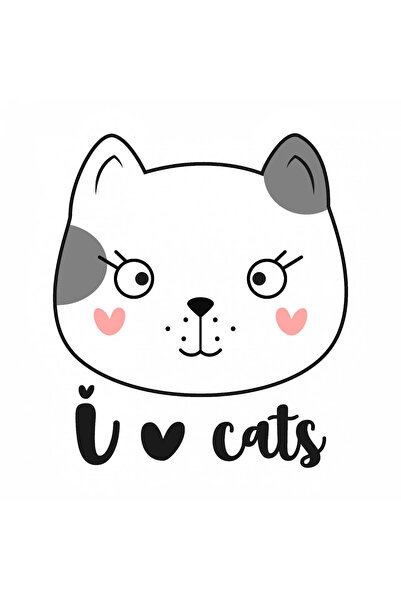 INOVATIX Σετ 8 τεμαχίων, Αυτοκόλλητο Λατρεύω τις γάτες, INOVATIX®. 6 εκ.