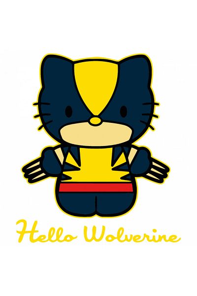 INOVATIX Set de 8 piese, autocolant Hello Kitty Wolverine, INOVATIX®. 6 cm