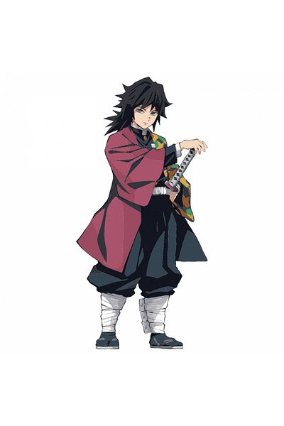INOVATIX Set of 8 pieces, Sticker Giyu Tomioka Demon Slayer, INOVATIX®. 6 cm