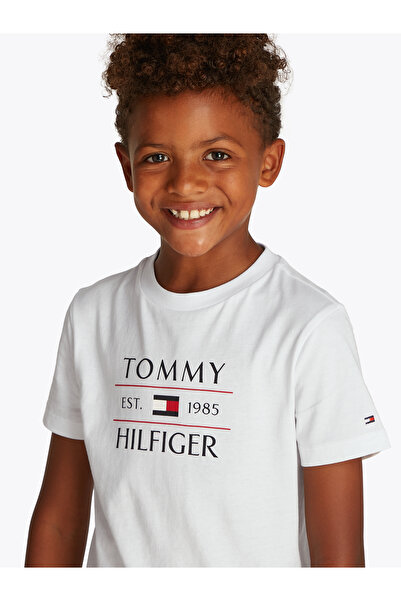 Tommy Hilfiger Tommy Hilfiger Boys White Logo Crew Neck T-Shirt