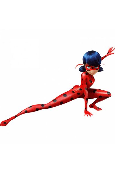 INOVATIX Set de 8 piese, autocolant Miraculous Ladybug în poziție de luptă, INOVATIX®. 6 cm