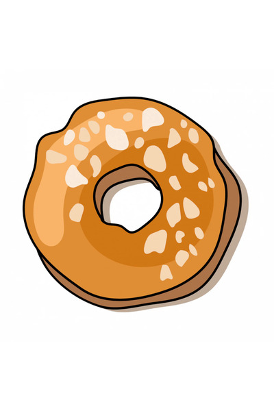 INOVATIX Set de 8 autocolante gogoașă caramel, INOVATIX®. 6 cm