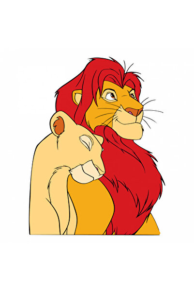 INOVATIX Set de 8 piese, autocolant Regele Leu Simba și Nala, INOVATIX®. 6 cm