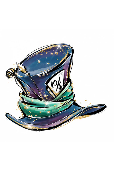 INOVATIX Set de 8 bucăți, autocolant pentru pălărie Alice în Țara Minunilor, ...