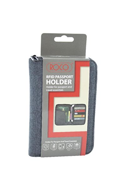 Roco حامل جواز السفر منظم السفر - رمادي