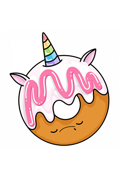 INOVATIX Set de 8 autocolante gogoașă unicorn cu vanilie și căpșuni, INOVATIX...