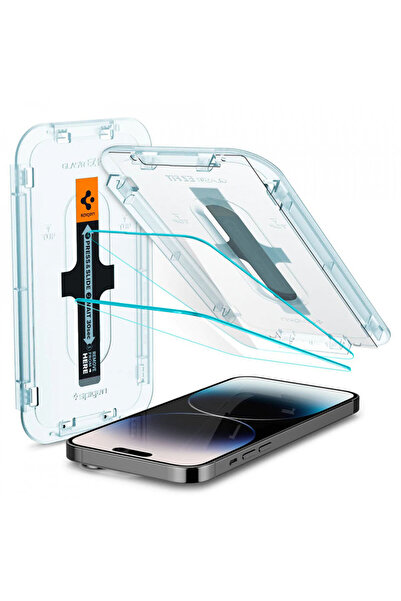 Spigen Carcasă iPhone 14 Pro (set de 2) - Glas.tR EZ FIT - Transparentă