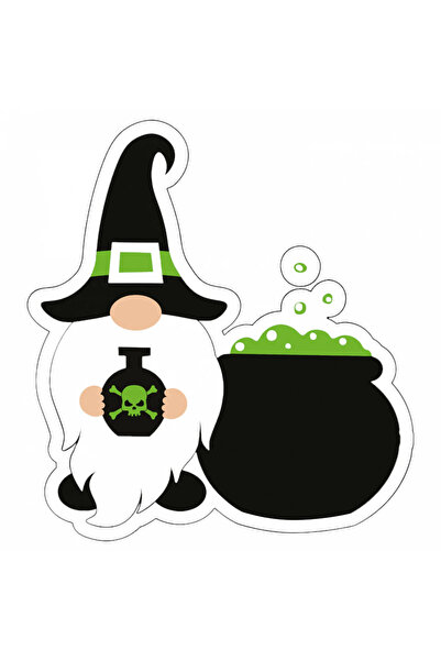 INOVATIX Set de 8 piese, autocolant pitic de Halloween cu ceaun magic, INOVAT...