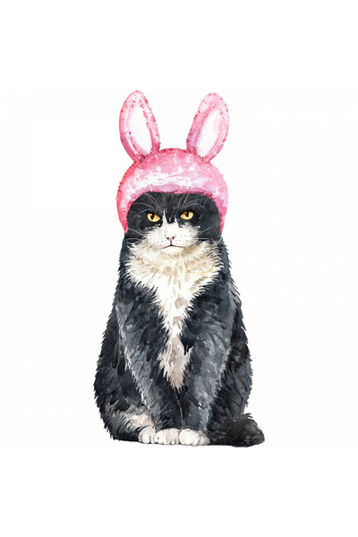 INOVATIX Set de 8 piese, autocolant Pisică cu urechi de iepure, INOVATIX®. 6 cm