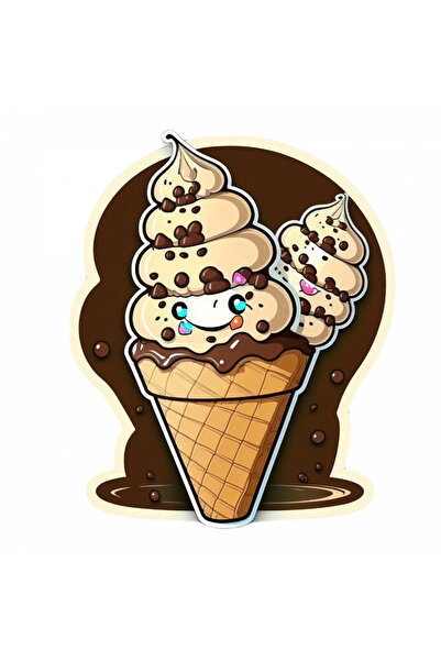 INOVATIX Set de 8 bucăți, autocolant înghețată într-un cornet de napolitană, ...