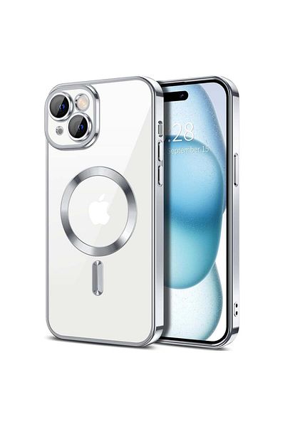 Techsuit Carcasă pentru iPhone 15 - Techsuit Luxury Crystal MagSafe - Argintie