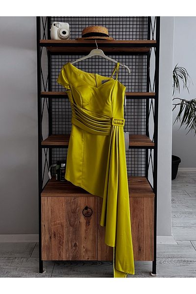 ESS Ewas Design Asymmetrical Women's Satin Dress