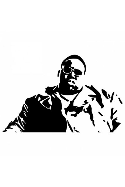INOVATIX Set de 8 piese, autocolant rapper Biggie Smalls, INOVATIX®. 6 cm