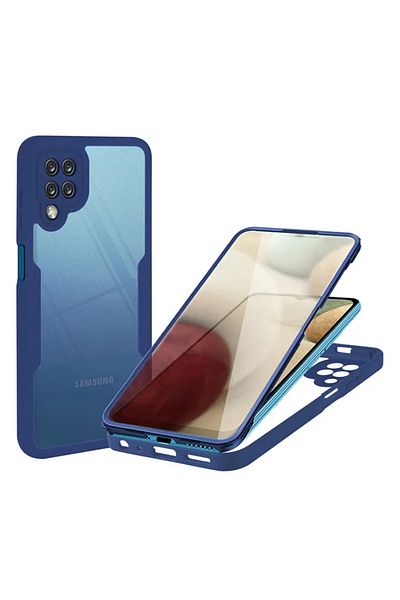 Techsuit Carcasă pentru Samsung Galaxy A12 + Folie - Techsuit ColorVerse 360 ​​Series - Albastră