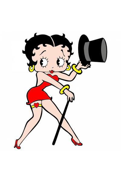 INOVATIX Σετ 8 τεμαχίων, αυτοκόλλητο Betty Boop με καπέλο, INOVATIX®. 6 εκ.