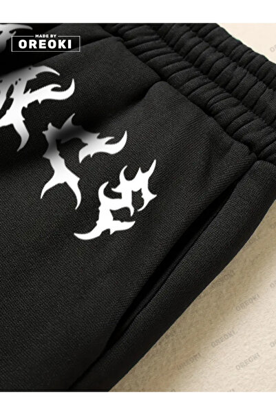 EFFRENATU Balance Printed Cotton Fabric Men's Pink T-Shirt-Black Shorts Set