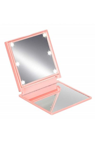 PUFO Oglindă de machiaj mini de buzunar fără filtru, iluminată cu LED, perfectă pentru călătorii și ieșiri în oraș