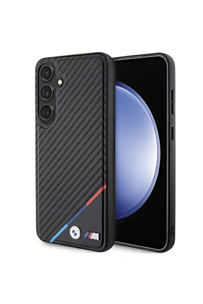 BMW Husă pentru Samsung Galaxy S24 - BMW Leather Carbon Tricolor Line MagSafe...