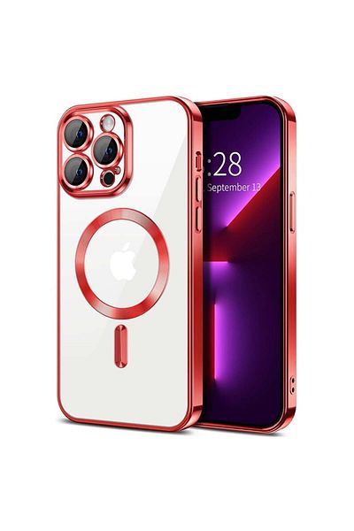 Techsuit Case for iPhone 13 Pro - Techsuit Luxury Crystal MagSafe - Red