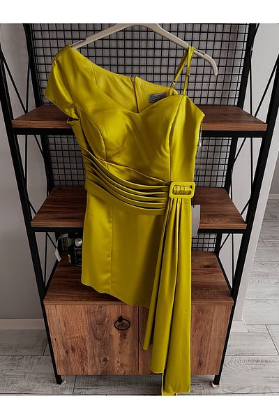 ESS Ewas Design Asymmetrical Women's Satin Dress