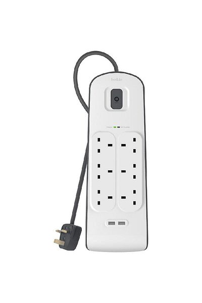 Belkin واقي من زيادة التيار + شاحن USB 6 منافذ؛ 2 منفذ USB 2.00 متر (6.56 قدم)
