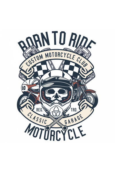 INOVATIX Set of 8 pieces, Sticker Born to ride motorcycle, INOVATIX®. 6 cm
