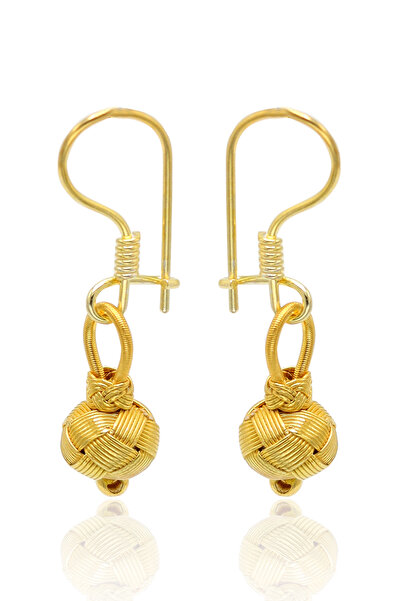 Midyat Nurtaş Gümüş Sallantılı Top Model Altın Kaplama 1000 Ayar Kazaziye Güm...