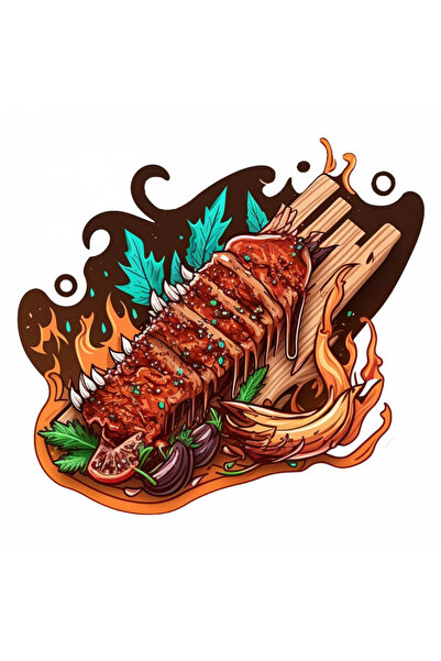 INOVATIX Set de 8 piese, autocolant Costite, grătar, INOVATIX®. 6 cm