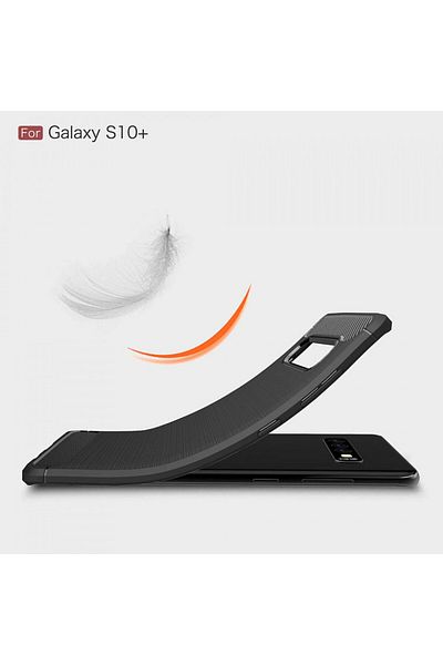 Techsuit Samsung Galaxy S10 Plus Case - Techsuit Carbon Silicone - Black
