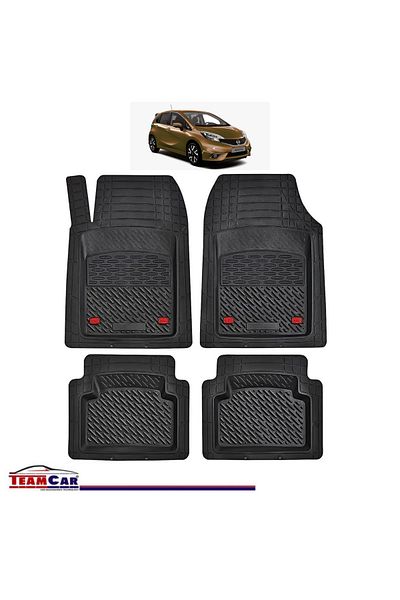 TEAMCAR ® Car Mats Tray Type Compatible Nissan Note E12 (2013–2017) Black Durable Material