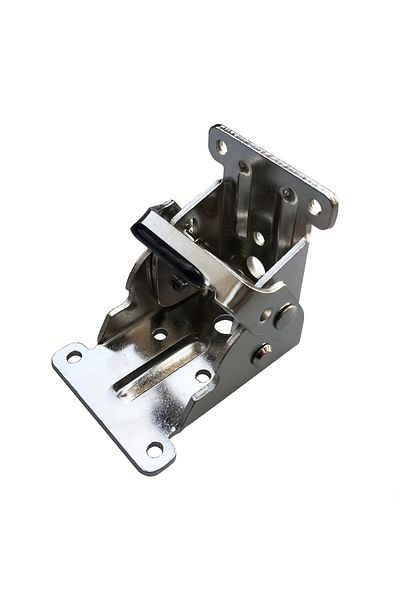 Choice Silver-pack of 2 4 PCS Folding Leg Hinge Bracket, 0-90-180 Degree Foldable Support Bracket Self-Lock