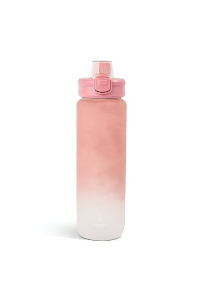 manna Reusable Leak-Proof Durable Push Water Bottle Vintage Pink and White