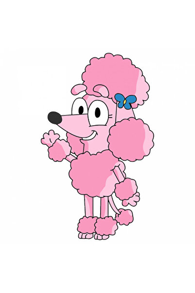 INOVATIX Set de 8 autocolante Coco Bluey cu fundă, INOVATIX®. 6 cm