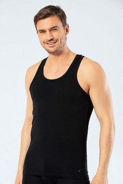 NazikEndam Cachare Men's Halter Neck Sports Singlet 1302/Black