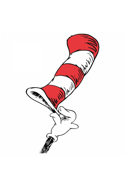 INOVATIX Set de 8 piese, autocolant Pisica în pălărie Dr. Seuss, INOVATIX®. 6 cm