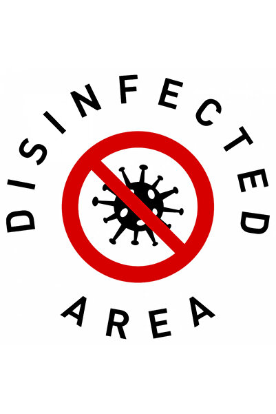 INOVATIX Set de 8 bucăți, autocolant pentru zona dezinfectată. 6 cm