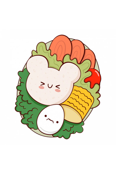 INOVATIX Set de 8 autocolante alimentare cu ursuleți Bento, INOVATIX®. 6 cm