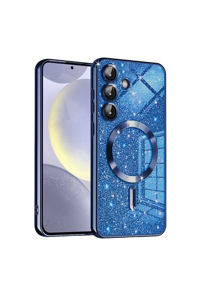 Techsuit Carcasă pentru Samsung Galaxy S24 - Techsuit Luxury Glitter MagSafe - Albastru intens
