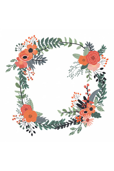 INOVATIX Set de 8 autocolante coroană de flori, INOVATIX®. 6 cm