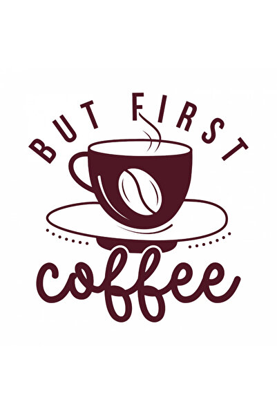 INOVATIX Σετ 8 τεμαχίων, Αυτοκόλλητο Αλλά πρώτα καφές, INOVATIX®. 6 εκ.