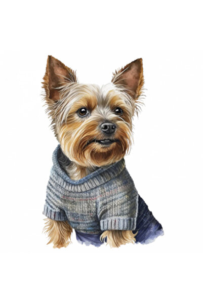 INOVATIX Set de 8 bucăți, autocolant pentru câini Yorkshire Terrier, INOVATIX®. 6 cm