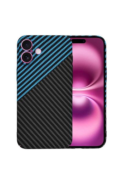 Techsuit IPhone 16 Plus Case - Techsuit Carbonite FiberShell - Blue Pulse