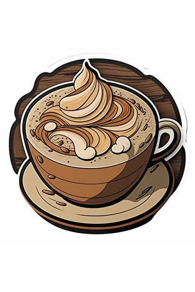 INOVATIX Σετ 8 τεμαχίων, Αυτοκόλλητο Κύπελλο Cappuccino, INOVATIX®. 6 εκ.