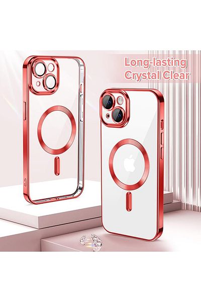 Techsuit Case for iPhone 13 - Techsuit Luxury Crystal MagSafe - Red