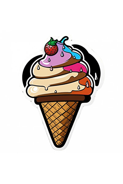 INOVATIX Set de 8 autocolante cornet de înghețată, INOVATIX®. 6 cm